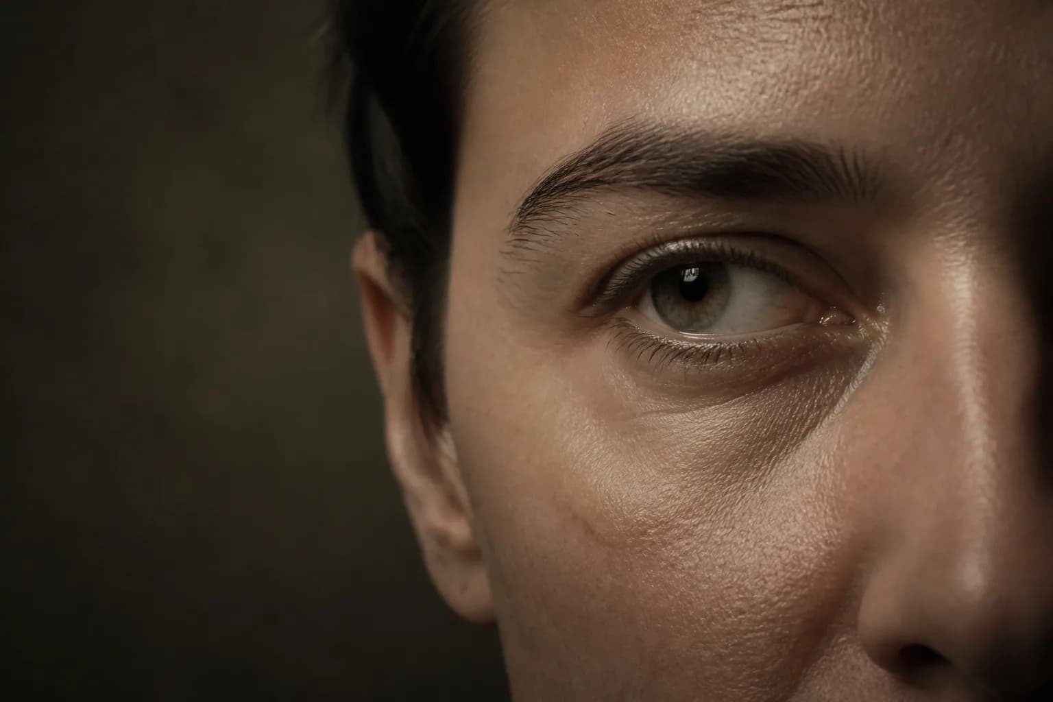 Göz altı bölgesi ve alt göz kapağı anatomisini temsil eden editorial yakın plan